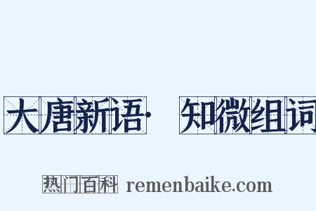 大唐新语·知微组词是什么意思的图片